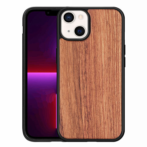 Funda Silicona Gel Goma Patron de Moda Carcasa S03 para Apple iPhone 13 Mini Marron Claro