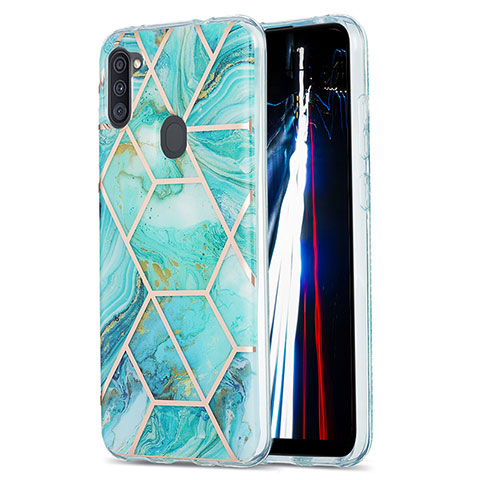 Funda Silicona Gel Goma Patron de Moda Carcasa Y01B para Samsung Galaxy A11 Menta Verde