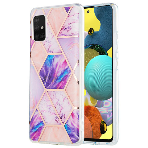 Funda Silicona Gel Goma Patron de Moda Carcasa Y01B para Samsung Galaxy A51 4G Purpura Claro