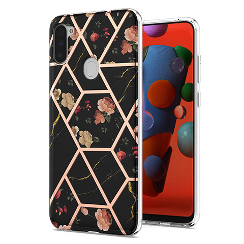 Funda Silicona Gel Goma Patron de Moda Carcasa Y02B para Samsung Galaxy A11 Negro