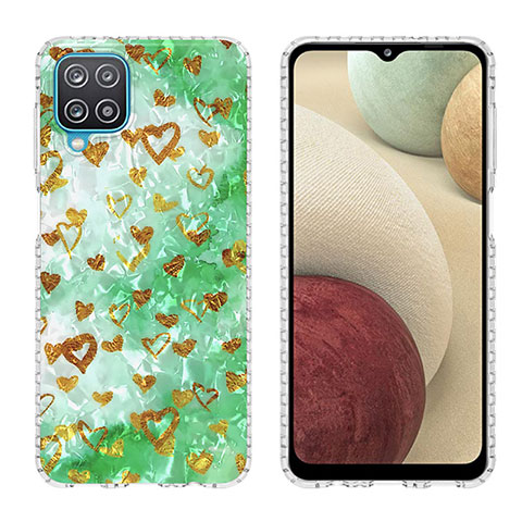 Funda Silicona Gel Goma Patron de Moda Carcasa Y04B para Samsung Galaxy M12 Menta Verde