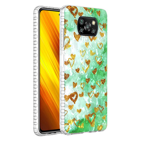 Funda Silicona Gel Goma Patron de Moda Carcasa Y04B para Xiaomi Poco X3 Pro Verde