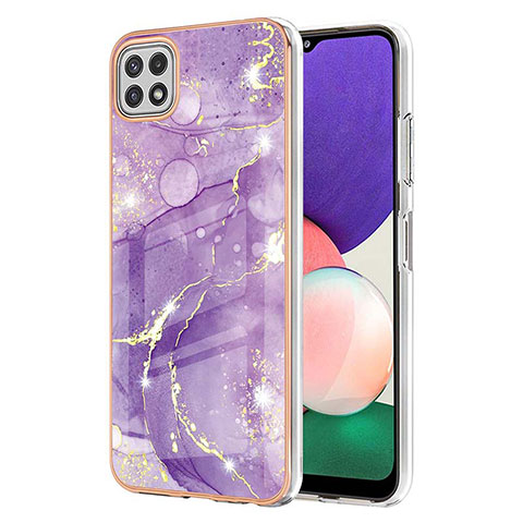 Funda Silicona Gel Goma Patron de Moda Carcasa Y05B para Samsung Galaxy A22 5G Morado