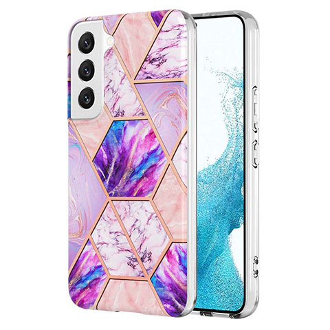 Funda Silicona Gel Goma Patron de Moda Carcasa Y08B para Samsung Galaxy S22 5G Purpura Claro