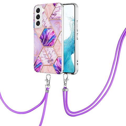 Funda Silicona Gel Goma Patron de Moda Carcasa Y18B para Samsung Galaxy S21 FE 5G Purpura Claro