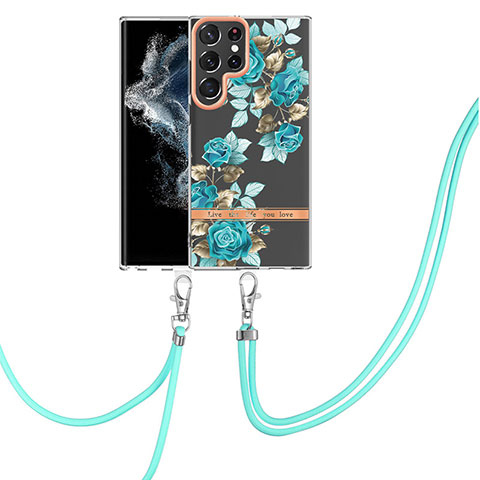 Funda Silicona Gel Goma Patron de Moda Carcasa Y22B para Samsung Galaxy S22 Ultra 5G Cian