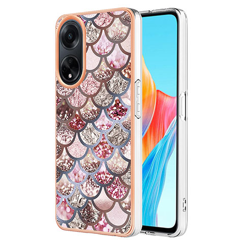 Funda Silicona Gel Goma Patron de Moda Carcasa YB3 para Oppo A98 5G Marron