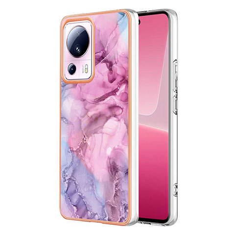 Funda Silicona Gel Goma Patron de Moda Carcasa YB7 para Xiaomi Mi 13 Lite 5G Purpura Claro