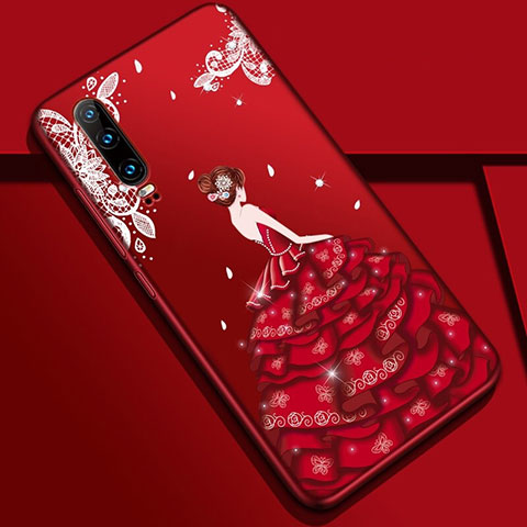 Funda Silicona Gel Goma Vestido de Novia Carcasa K02 para Huawei P30 Vistoso