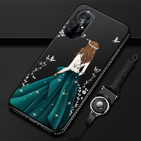 Funda Silicona Gel Goma Vestido de Novia Carcasa para Huawei Nova 8 Pro 5G Negro