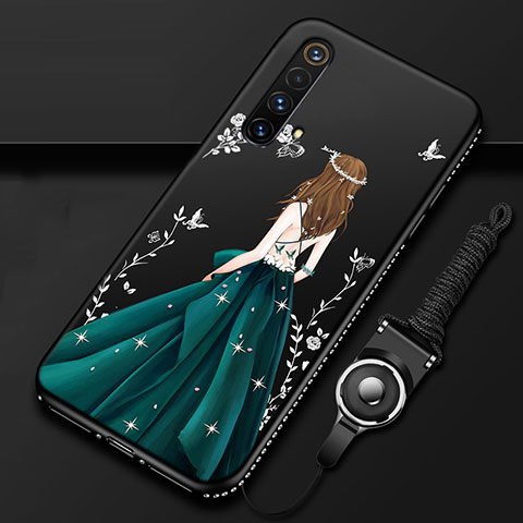 Funda Silicona Gel Goma Vestido de Novia Carcasa para Realme X50m 5G Verde