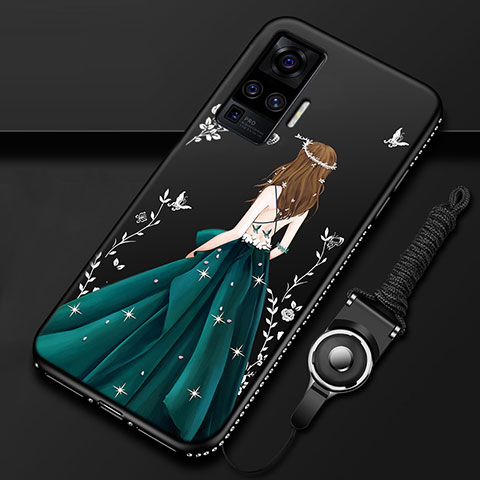 Funda Silicona Gel Goma Vestido de Novia Carcasa para Vivo X50 Pro 5G Verde