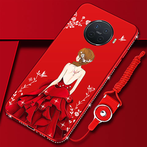 Funda Silicona Gel Goma Vestido de Novia Carcasa S01 para Oppo Ace2 Rojo