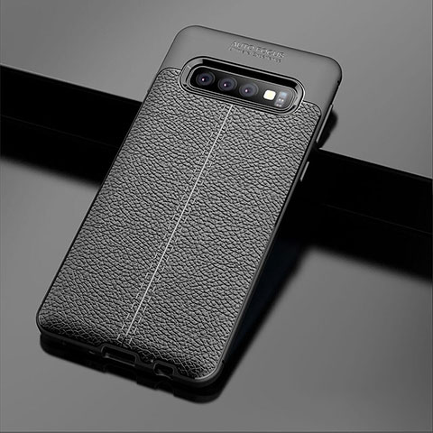 Funda Silicona Goma de Cuero Carcasa A02 para Samsung Galaxy S10 Plus Negro