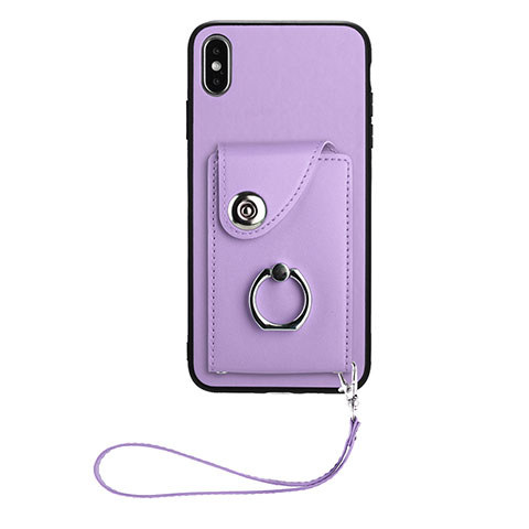 Funda Silicona Goma de Cuero Carcasa BF1 para Apple iPhone Xs Max Morado