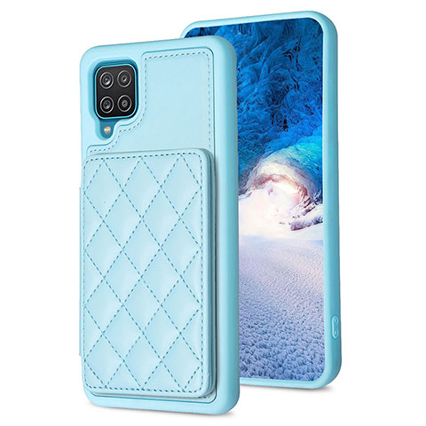Funda Silicona Goma de Cuero Carcasa BF1 para Samsung Galaxy A12 Nacho Azul Claro
