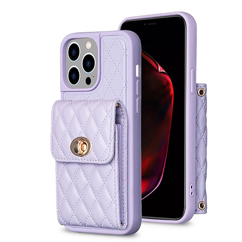 Funda Silicona Goma de Cuero Carcasa BF2 para Apple iPhone 13 Pro Purpura Claro