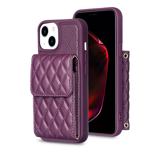 Funda Silicona Goma de Cuero Carcasa BF3 para Apple iPhone 13 Morado