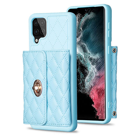 Funda Silicona Goma de Cuero Carcasa BF3 para Samsung Galaxy A12 Nacho Azul Cielo