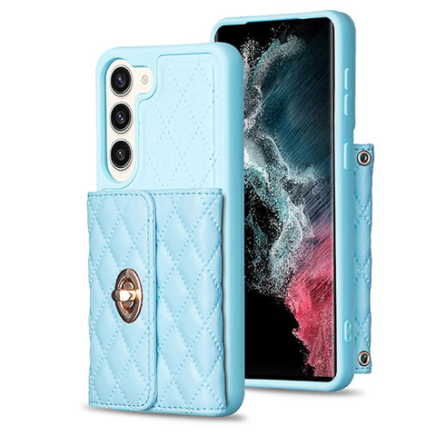 Funda Silicona Goma de Cuero Carcasa BF3 para Samsung Galaxy S23 Plus 5G Azul Claro