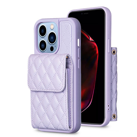 Funda Silicona Goma de Cuero Carcasa BF4 para Apple iPhone 14 Pro Max Purpura Claro