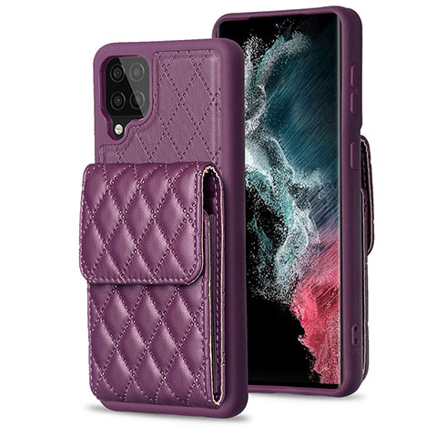 Funda Silicona Goma de Cuero Carcasa BF6 para Samsung Galaxy A12 Nacho Morado