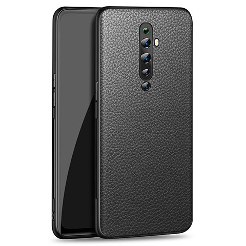 Funda Silicona Goma de Cuero Carcasa C01 para Oppo Reno2 Z Negro