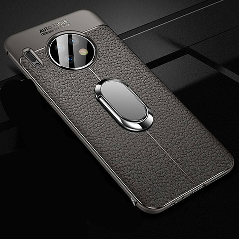 Funda Silicona Goma de Cuero Carcasa con Magnetico Anillo de dedo Soporte Z02 para Huawei Mate 30 Pro 5G Gris