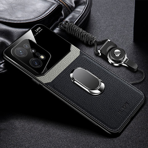 Funda Silicona Goma de Cuero Carcasa con Magnetico FL1 para Oppo Find X5 5G Negro