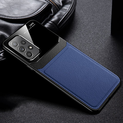 Funda Silicona Goma de Cuero Carcasa con Magnetico FL1 para Samsung Galaxy A23 5G Azul