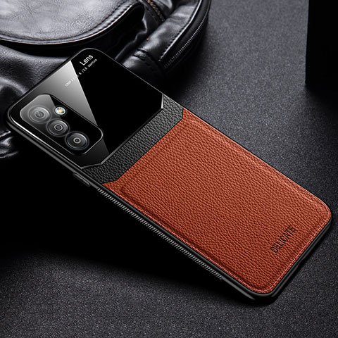 Funda Silicona Goma de Cuero Carcasa con Magnetico FL1 para Samsung Galaxy F23 5G Marron