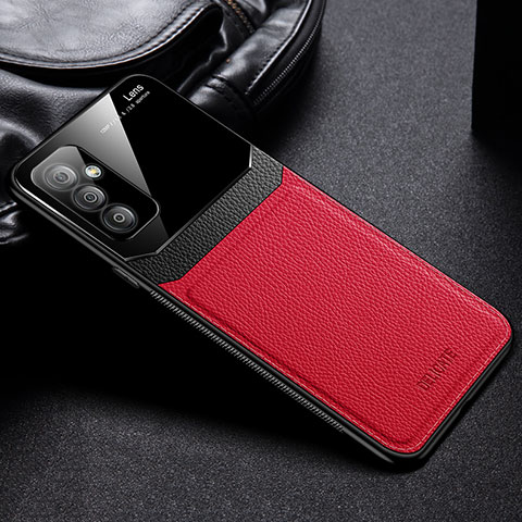 Funda Silicona Goma de Cuero Carcasa con Magnetico FL1 para Samsung Galaxy M23 5G Rojo