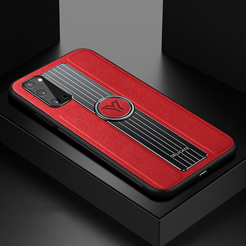 Funda Silicona Goma de Cuero Carcasa con Magnetico FL1 para Samsung Galaxy S20 5G Rojo