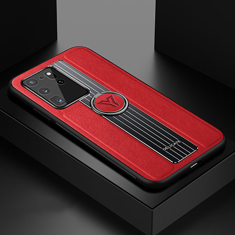 Funda Silicona Goma de Cuero Carcasa con Magnetico FL1 para Samsung Galaxy S20 Ultra Rojo