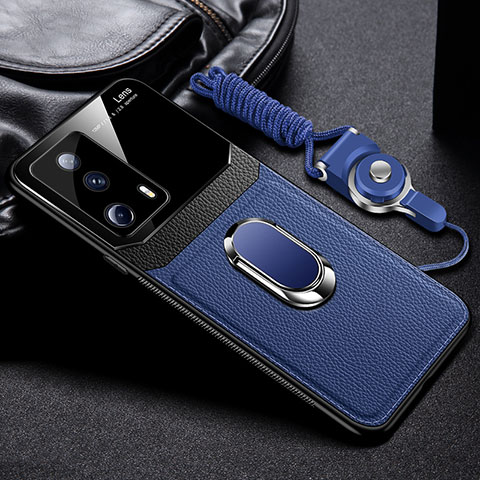 Funda Silicona Goma de Cuero Carcasa con Magnetico FL2 para Xiaomi Mi 13 Lite 5G Azul