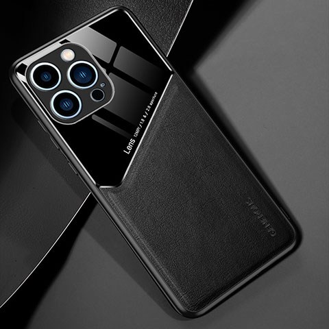 Funda Silicona Goma de Cuero Carcasa con Magnetico para Apple iPhone 14 Pro Max Negro