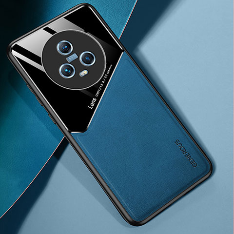 Funda Silicona Goma de Cuero Carcasa con Magnetico para Huawei Honor Magic5 5G Azul