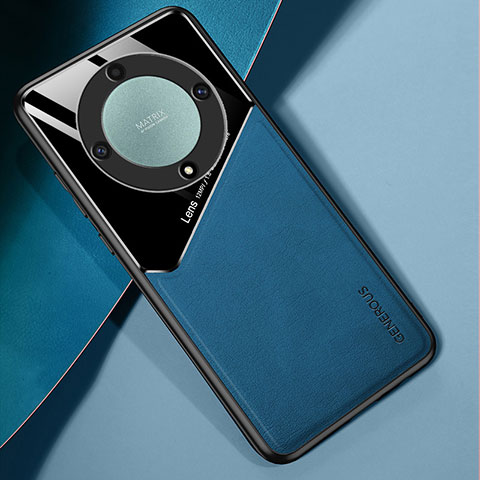 Funda Silicona Goma de Cuero Carcasa con Magnetico para Huawei Honor Magic5 Lite 5G Azul
