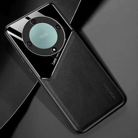 Funda Silicona Goma de Cuero Carcasa con Magnetico para Huawei Honor Magic6 Lite 5G Negro