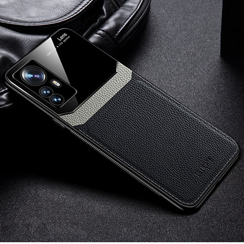 Funda Silicona Goma de Cuero Carcasa con Magnetico S01 para Xiaomi Mi 12 5G Negro