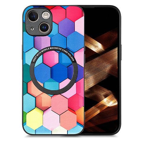 Funda Silicona Goma de Cuero Carcasa con Magnetico S01D para Apple iPhone 14 Vistoso