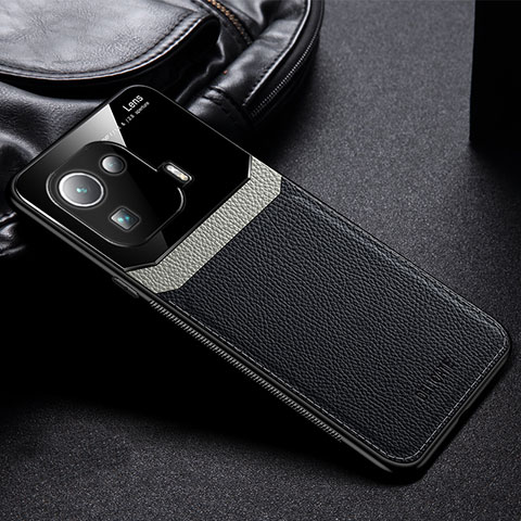 Funda Silicona Goma de Cuero Carcasa con Magnetico S02 para Xiaomi Mi 11 Pro 5G Negro