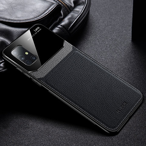 Funda Silicona Goma de Cuero Carcasa FL1 para Samsung Galaxy A51 4G Negro