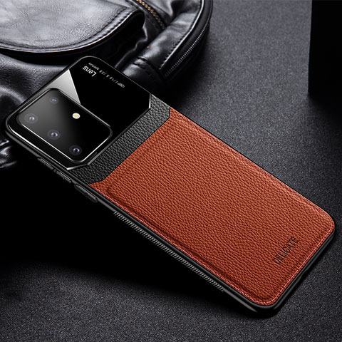 Funda Silicona Goma de Cuero Carcasa FL1 para Samsung Galaxy M60s Marron