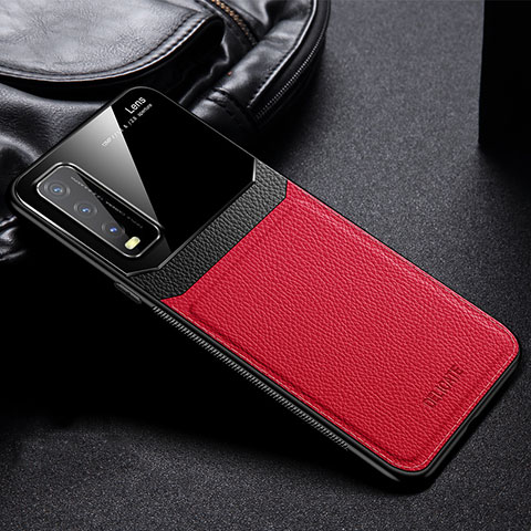 Funda Silicona Goma de Cuero Carcasa FL1 para Vivo Y11s Rojo