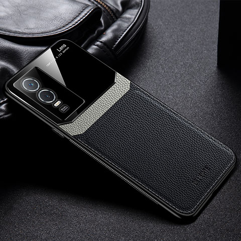 Funda Silicona Goma de Cuero Carcasa FL1 para Vivo Y76 5G Negro