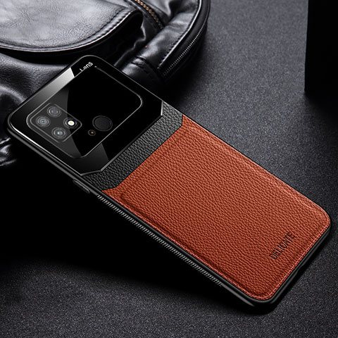 Funda Silicona Goma de Cuero Carcasa FL1 para Xiaomi Poco C40 Marron