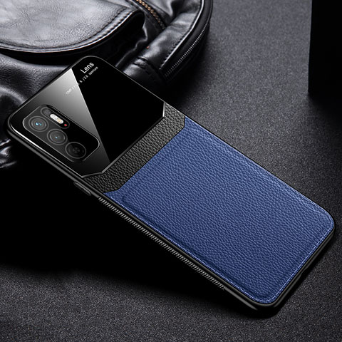 Funda Silicona Goma de Cuero Carcasa FL1 para Xiaomi Redmi Note 10 5G Azul