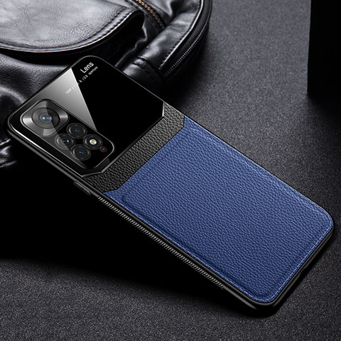 Funda Silicona Goma de Cuero Carcasa FL1 para Xiaomi Redmi Note 11 Pro 5G Azul