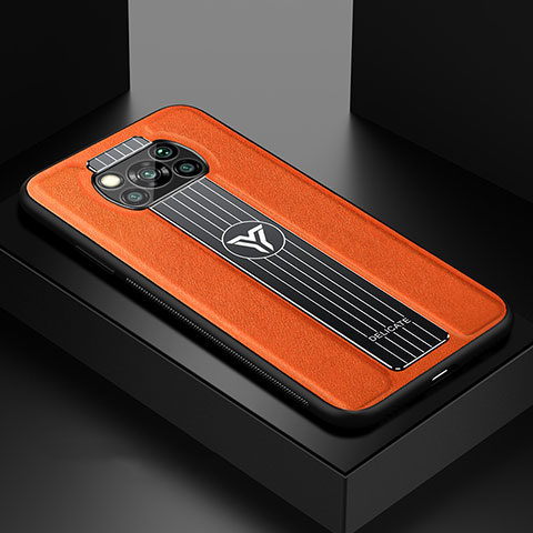 Funda Silicona Goma de Cuero Carcasa FL2 para Xiaomi Poco X3 NFC Naranja